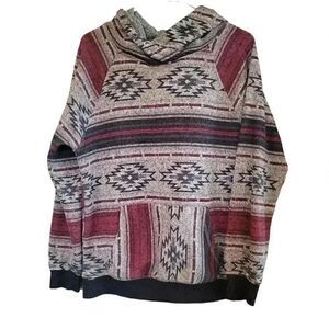 𝅺Carbon Men’s Hoodie Aztec Southwest Tribal Multicolor Pocket